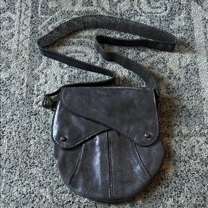 Kale Gray Leather Crossbody Bag